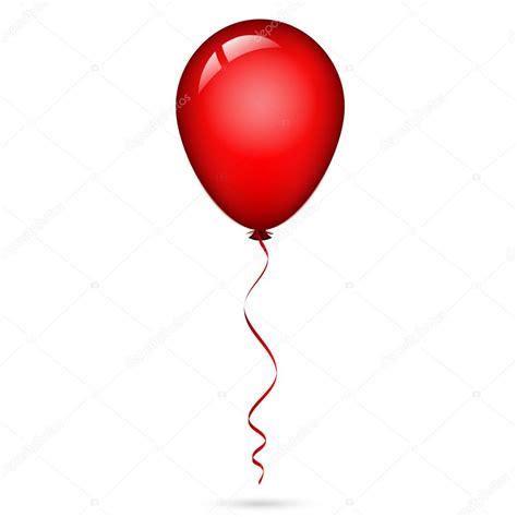 Vector Illustration Of Red Balloon With Ribbon Stock Vector Image By