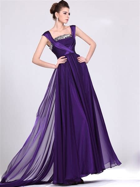 Grey Chiffon A Line V Neck Cap Sleeve Prom Dress With Illusion Lace