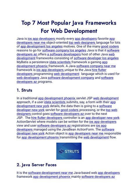 Ppt Top Most Popular Java Frameworks For Web Development Powerpoint