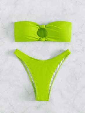 Bañador bikini bandeau con diseño de nudo