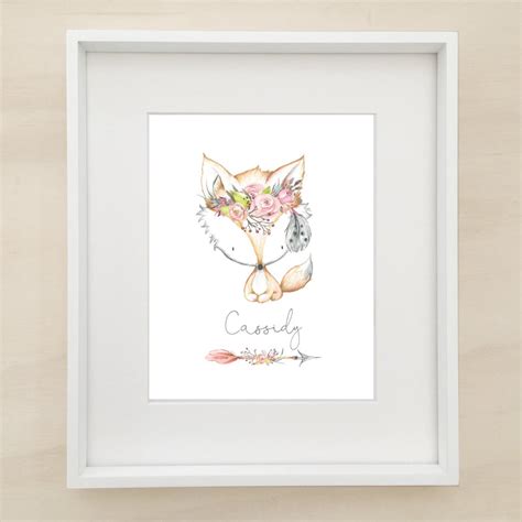 Foxteepee Trio Personalised Printable Artwork With Love For Kids