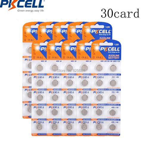 Pcs Pkcell Ag Lr L V Mah Alkaline Button Coin