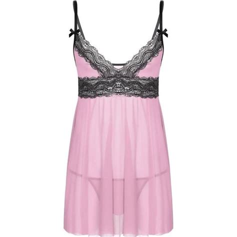 Iixpin Lingerie Sissy Homme Sexy Dentelle Nuisette Transparente Vêtement de Nuit avec G string M