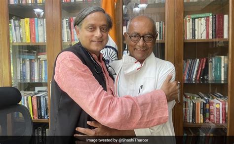 Shashi Tharoor, Digvijaya Singh, Congress President Election: Shashi Tharoor Captions Meet With ...