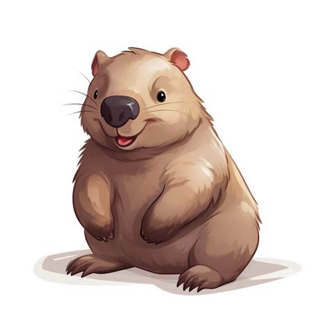 Premium AI Image | Wombat 2d cartoon vector illustration on white ...