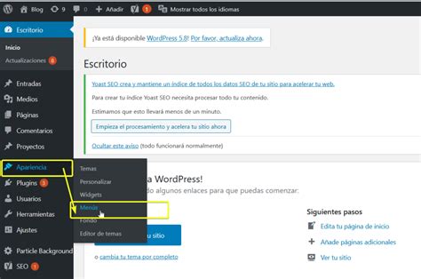 Como configurar menus en wordpress y también submenús Blog