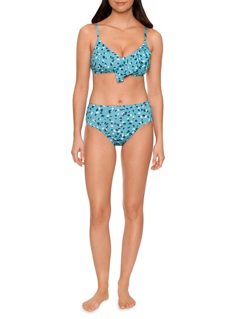 Time And Tru Womens Confetti High Rise Tie Back Bikini Bottom Walmart