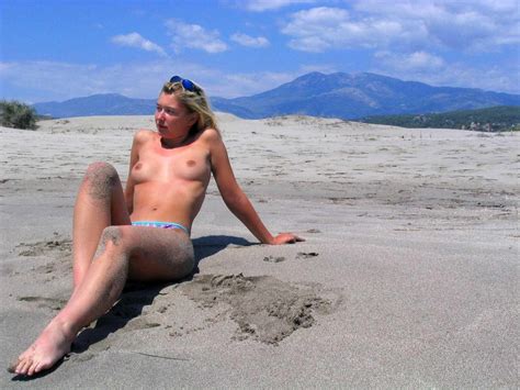 Sexy Blonde Feeling The Sand On Her Bare Skin Gone Wild BabesGone Wild Babes