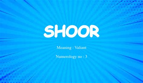 Shoor Name Meaning