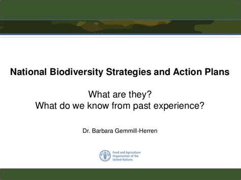 National Biodiversity Strategies And Action Plans Overview In The C