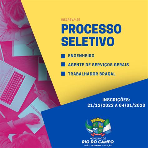 Processos Seletivos S O Abertos Na Prefeitura De Rio Do Campo Rede Web Tv