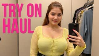 4k Showcases Black And Blue Bikinis In Transparent Robe Try On Haul With Emily Haul Micro Bikini