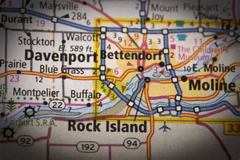 Quad Cities On Map Stock Photo Image Of Tourism Bettendorf 93001212