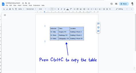 How To Copy A Table In Google Docs