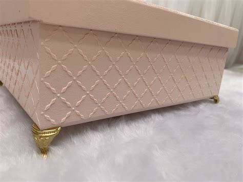 Caixa Porta Laço Menina Bebê Rosa Nude Elo7 Produtos Especiais