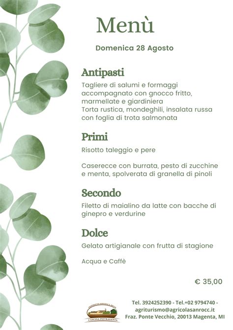 Carta Y Men Actualizados Cascina Pietrasanta En Magenta Thefork