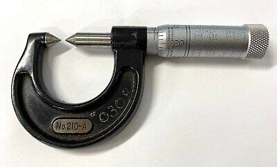 Starrett 210AP Screw Thread Comparator Micrometer 0 7 8 Range 001