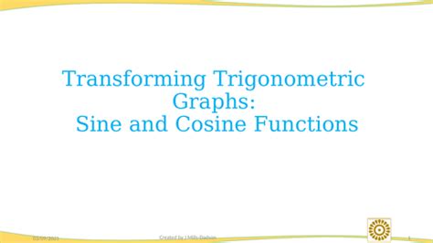 Transforming Trigonometric Graphs Teaching Resources