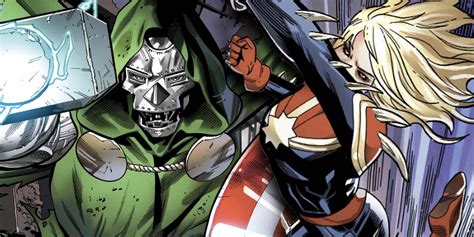 Read Captain Marvel Gets Claws Dr Doom Wields Mjolnir In New Avengers