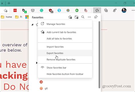 How to Export and Import Bookmarks on Microsoft Edge