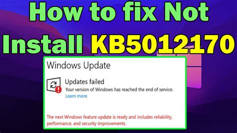 How To Fix Kb5012170 Fails To Install In Windows 11 Not Install Youtube