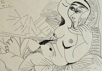 Pablo Picasso Nude Woman Ink Drawing