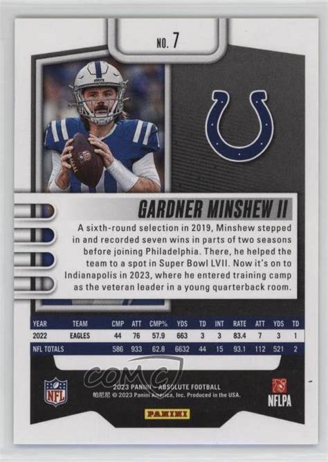 Panini Absolute Green Waves Gardner Minshew Ii Ebay