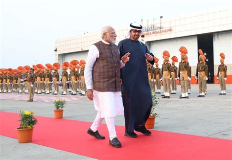 PM Modi Welcomes UAE President Al Nahyan As He Arrives In Ahmedabad For