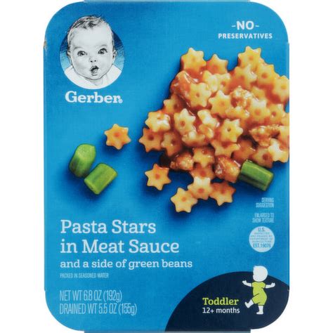 Gerber Pasta Stars In Meat Sauce