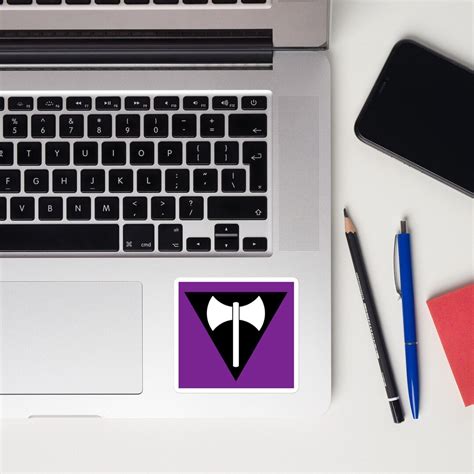 Labrys Lesbian Pride Symbol Sticker Labrys Flag Sticker Square Lesbian