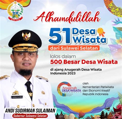 51 Desa Wisata Sulsel Masuk 500 Besar Anugerah Desa Wisata Indonesia