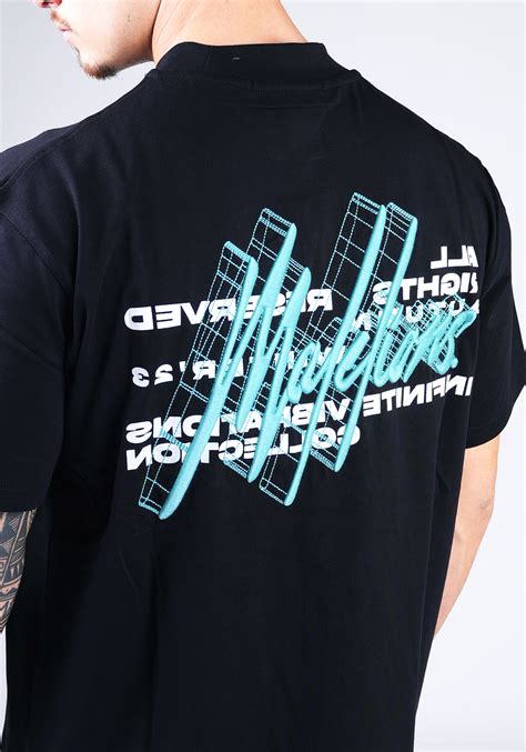 MALELIONS 3D Graphic Tshirt Black Turquoise Cotton District