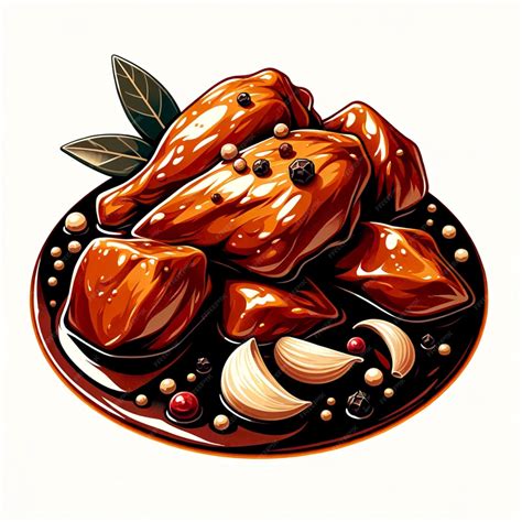 Premium AI Image | Chicken adobo illustration of typical Filipino food
