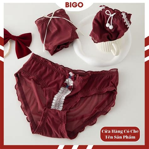 Bigo Cold Elastic Women S Underwear With Hot Red Lace Code Bg Lq F Shopee Malaysia