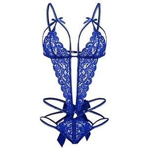 Donnalla Lingerie Da Donna In Pizzo Con Scollo A V Profondo Blu Reale S Stileo It