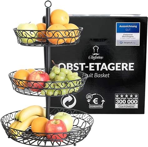 Chefarone Obst Etagere 3 Etagen Etagere Obst für mehr Platz auf der