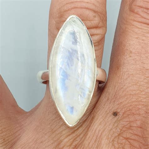 Sterling Zilveren Ring Marquise Maansteen Mm Zilveren