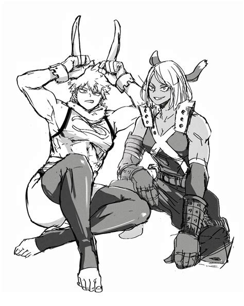 I drew an obligatory Mirko and Bakugo costume swap! : r/BokuNoHeroAcademia