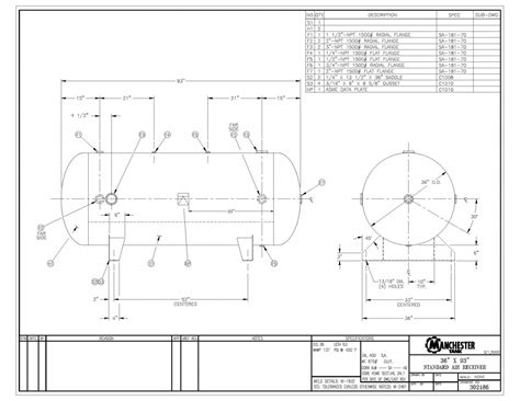 manchester tank  gallon horizontal air receiver tank  psi