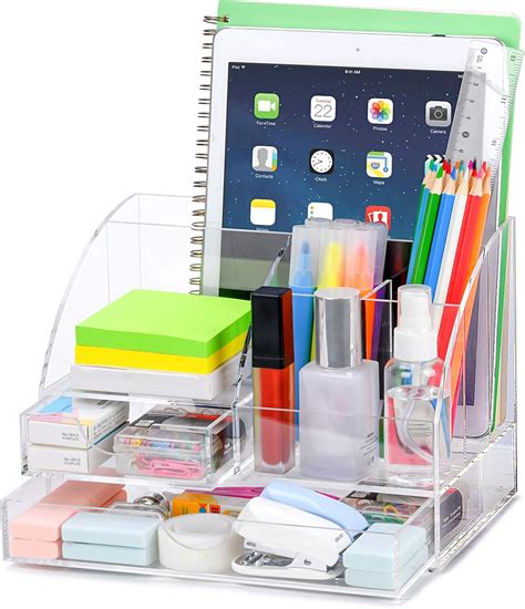 Poprun Upgraded Acrylic Desk Organizer All In One Office Supplies