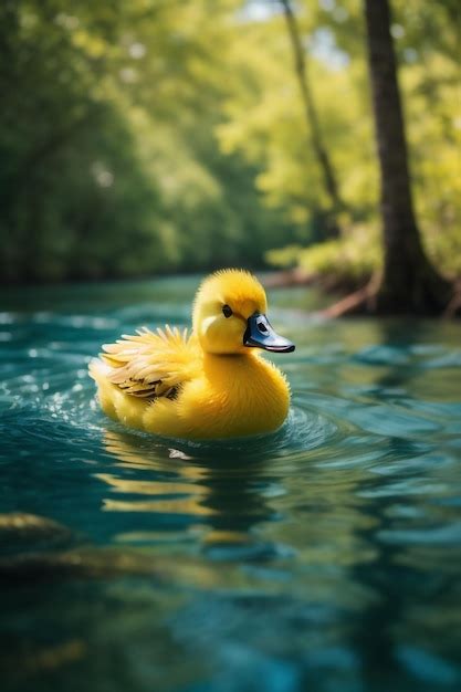 Un Pato De Goma Amarillo Acuarela Patito Ai Generado Foto Premium