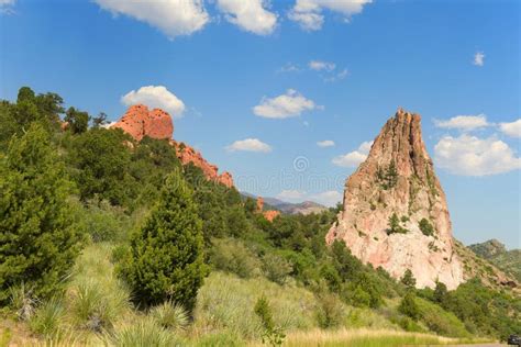 Garden of the Gods Rock Formations Stock Image - Image of mountain ...