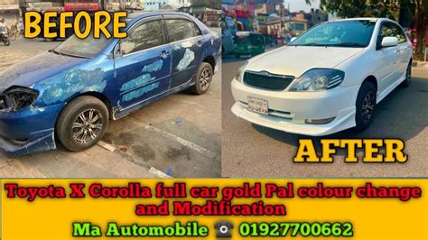 Toyota X Corolla Full Car Gold Pal Colour Change And Modifications By