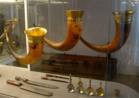 Exhibition Of Drinking Horns In The National Museum In Copenhagen