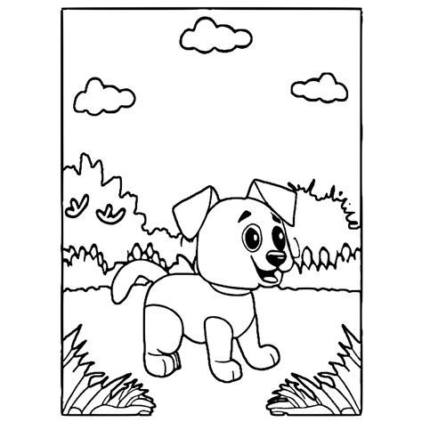 Cute Puppy Coloring Page · Creative Fabrica