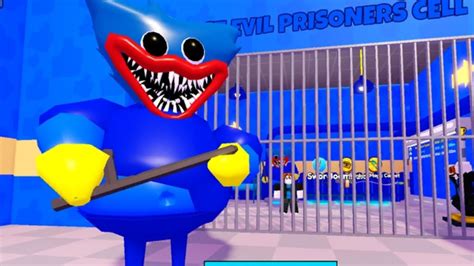 Escape With Huggy Wuggy In Prison Obby Youtube