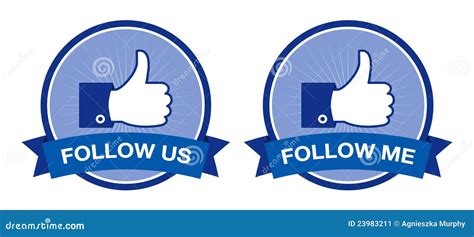 Facebook Follow Us Follow Me Buttons Retro Stock Image Image