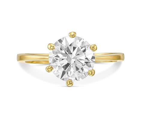 No Reserve Price Ring Kt Yellow Gold Ct Tw Diamond Lab