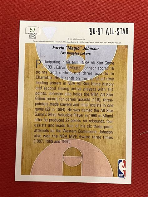 Magic Johnson 1991 92 Upper Deck 57 All Star HOF EBay