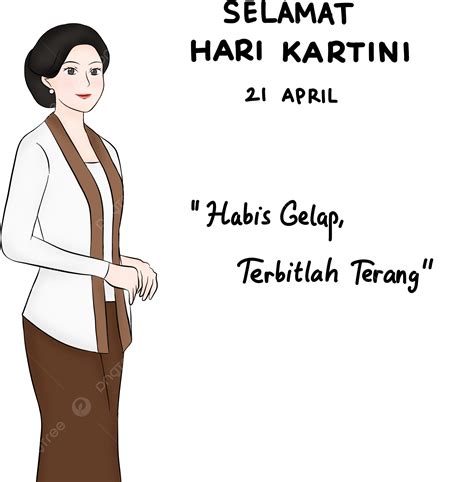 รปR A Kartini ภาพประกอบและอวยพรวนทม Quote Habis Gelap Terbitlah